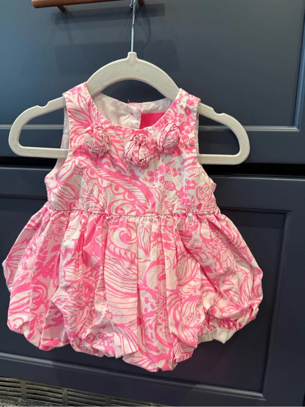 Lilly Pulitzer Pink and White Floral Bubble Diaper Cover Set